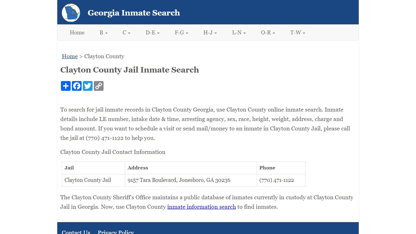 Clayton County Jail Inmate Search